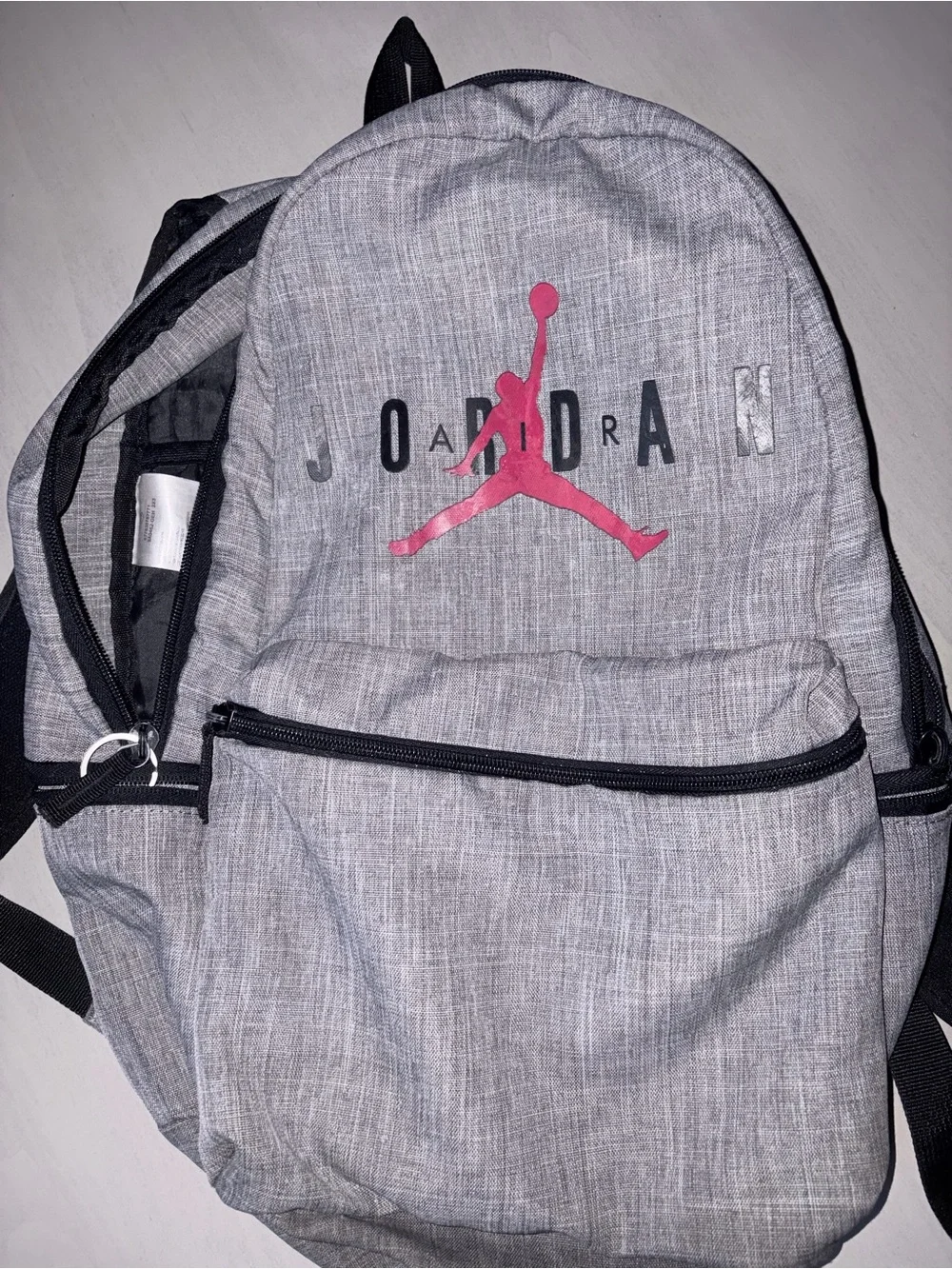 Jordan Grey Backpack with Red Jumpman Accent